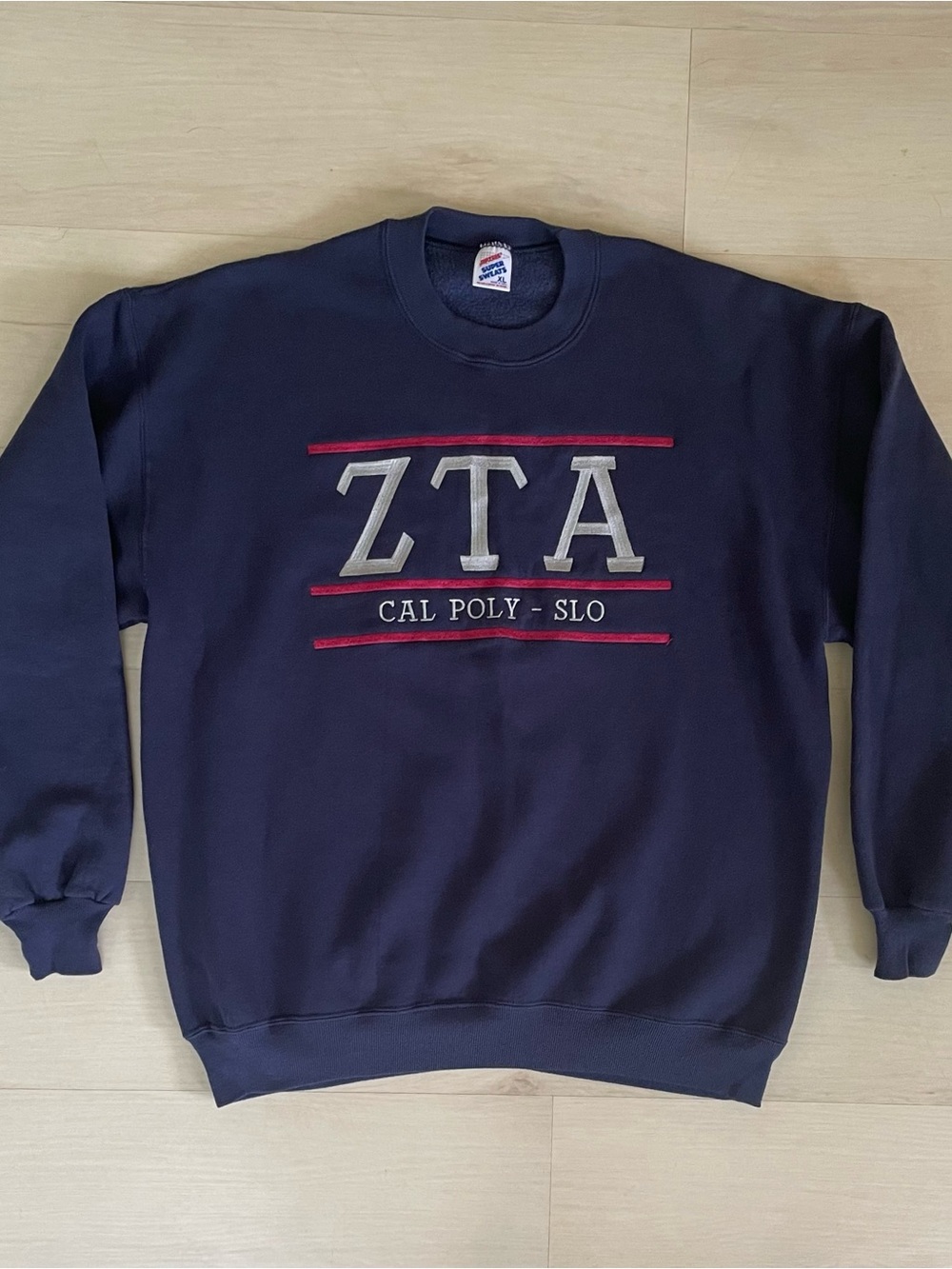 VTG Jerzees Super Sweats Cal Poly SLO Zeta Tau Alpha Crewneck Sweatshirt XL USA